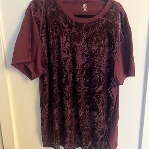 Burgundy Velour T-Shirt